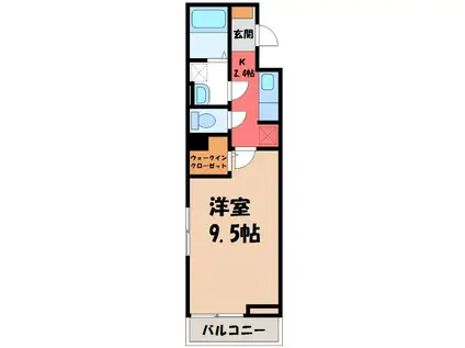 サン フォレスト(1K/3階)の間取り写真