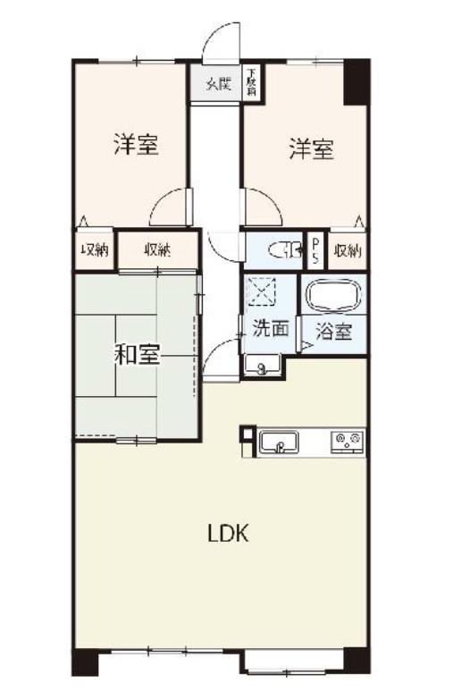 エンゼルハイム東福山弐番館(3LDK/12階)の間取り写真