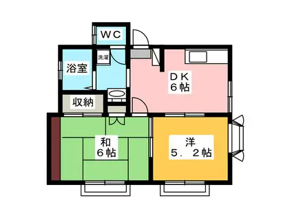 グリーンハイム野田(2DK/2階)の間取り写真