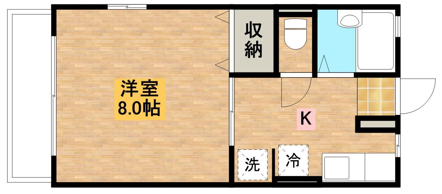 ハーモネートアークハイム(1K/2階)の間取り写真