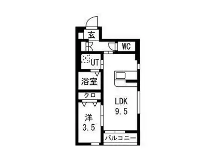 PIA蒲町II(1LDK/1階)の間取り写真