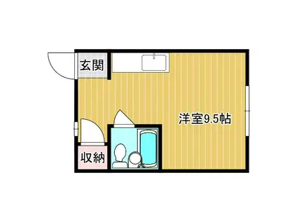 森本ハイツ(ワンルーム/1階)の間取り写真