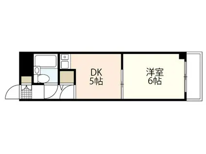ライオンズマンション中山下(1DK/2階)の間取り写真