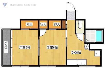 T&K上木戸(2DK/1階)の間取り写真