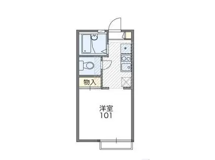 レオパレス鎌倉材木座(1K/2階)の間取り写真