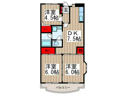 ひかりハイツ(3DK/2階)の間取り写真