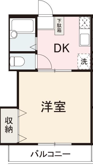クレイドル武田(1DK/1階)の間取り写真