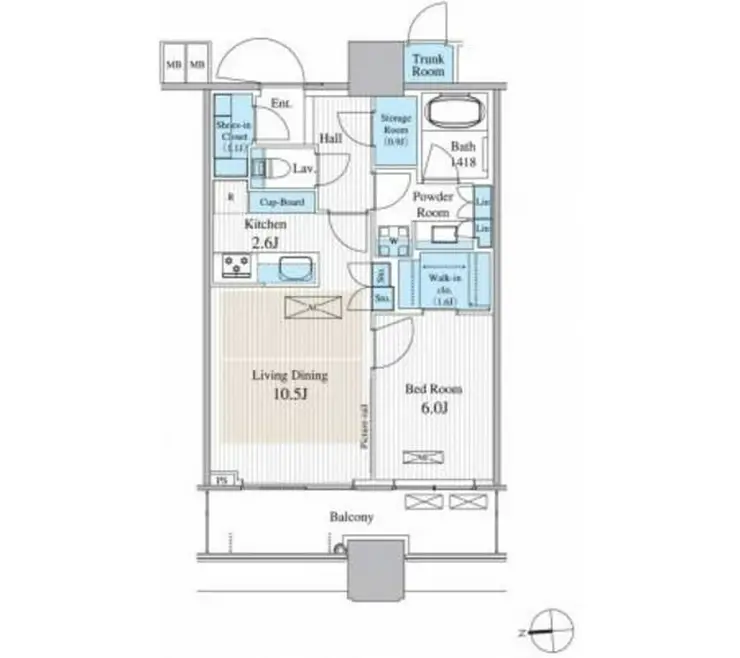 パークシティ大崎ザタワー 8階階 間取り