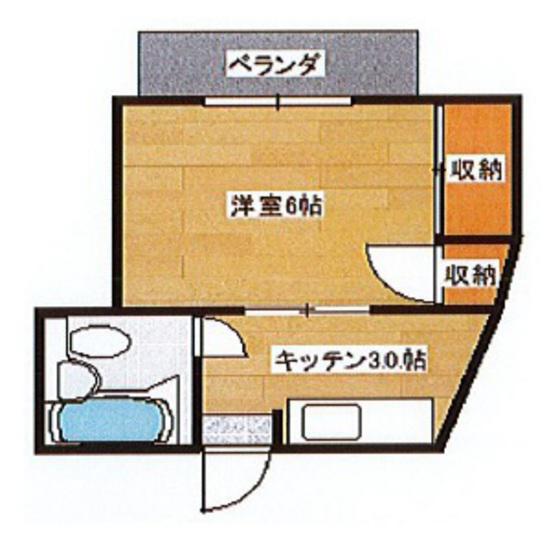 コーポ中山(1K/3階)の間取り写真