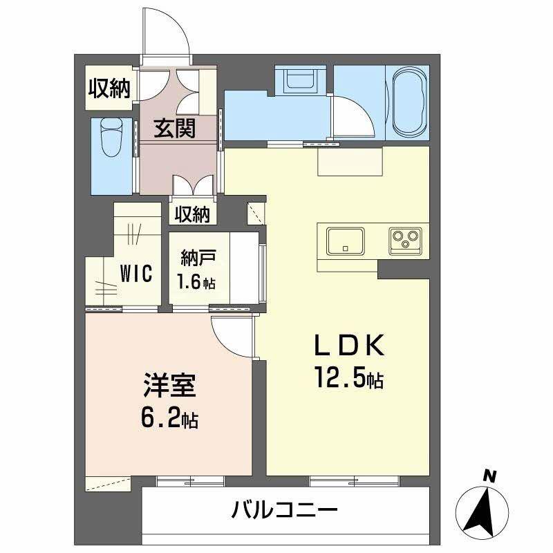 LUANA KAMISUGI(1LDK/1階)の間取り写真