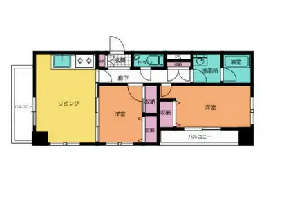 TRIBUTE CENTRAL(2LDK/3階)の間取り写真