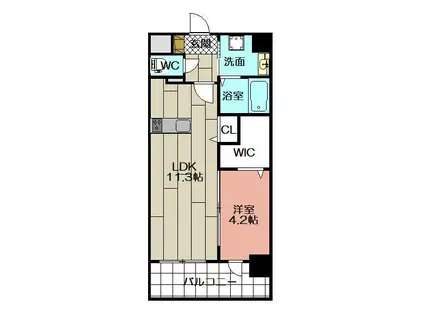 PROSPERER大手町(1LDK/2階)の間取り写真