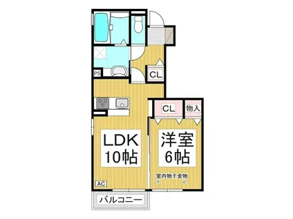セジュールケイ(1LDK/1階)の間取り写真
