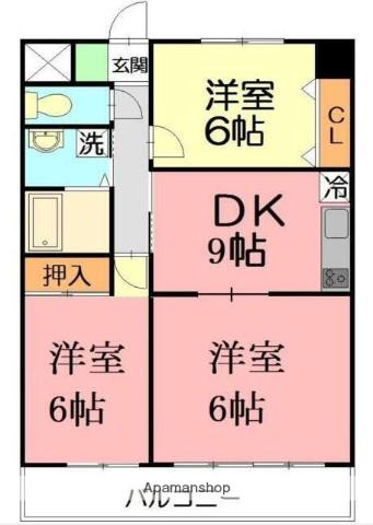 リステージ湘南川名(3DK/3階)の間取り写真