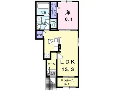 ルミナーレII(1LDK/1階)の間取り写真