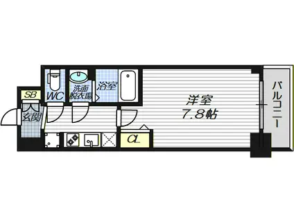 ソルテラス大阪BAY STATION SIDE(1K/6階)の間取り写真