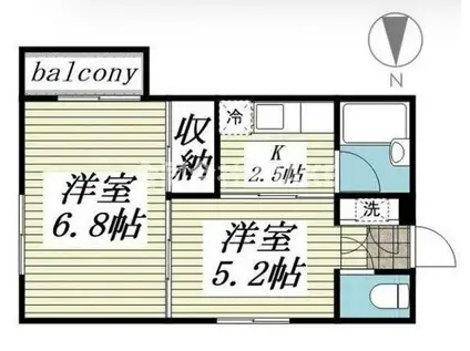 ジュネパレス大和第3(2K/1階)の間取り写真