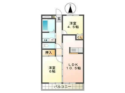 ユーアンドミー(2LDK/1階)の間取り写真