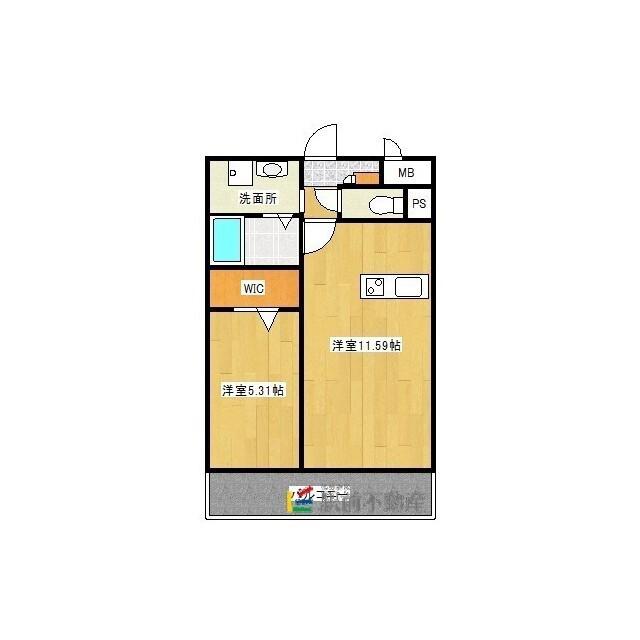 エスペランサ久留米駅前(1LDK/3階)の間取り写真