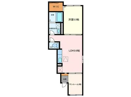 サンライズヒルズ(1LDK/1階)の間取り写真