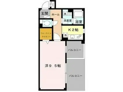 グランブルー(1K/1階)の間取り写真