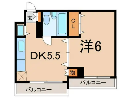 アジュール南大塚(1DK/3階)の間取り写真