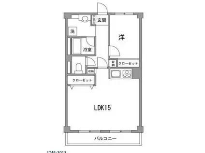 品川芙蓉ハイツ(1LDK/5階)の間取り写真