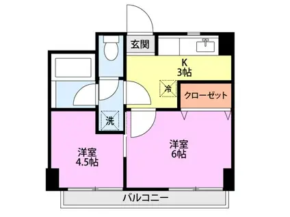本町セブンハイツ(2K/2階)の間取り写真