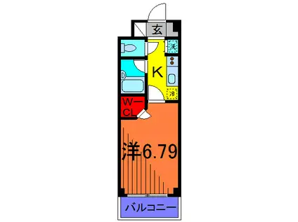 メルベーユ池之内(1K/5階)の間取り写真