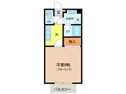 ラフォーレ花園II(1K/2階)の間取り写真