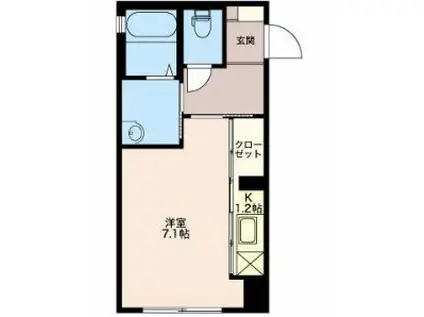 アルボあがた(ワンルーム/2階)の間取り写真