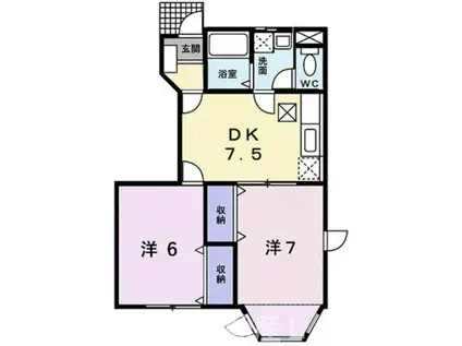 アーバン不知火VII(2DK/1階)の間取り写真