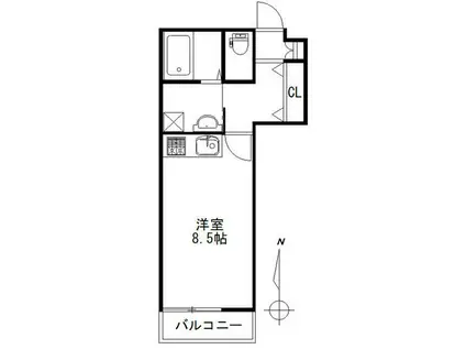 ソワフィーユ東中野(ワンルーム/3階)の間取り写真