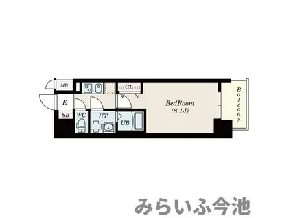 S-RESIDENCE池下西(1K/10階)の間取り写真