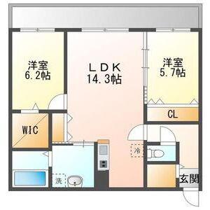 セレーネ星が丘(2LDK/4階)の間取り写真