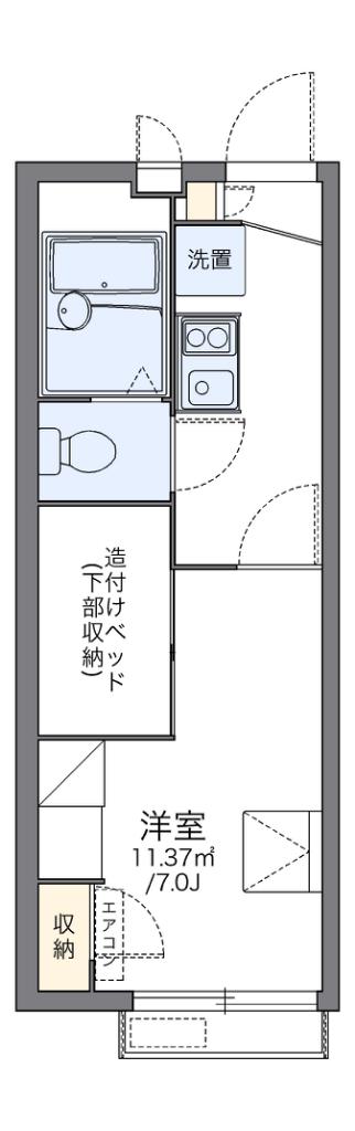 レオパレス森小路(1K/1階)の間取り写真
