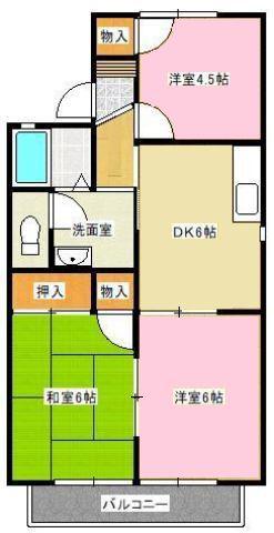 プレミールハイツ五番館(3DK/1階)の間取り写真