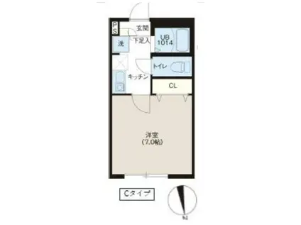 レピュア蓮根レジデンスII(1K/4階)の間取り写真