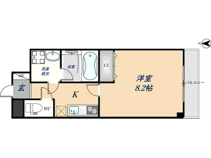 SA-COURT(1K/4階)の間取り写真