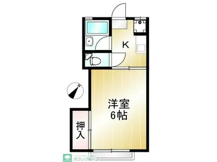 武蔵野ホームランドハイツ(1K/1階)の間取り写真