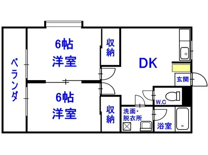 柿沼コーポ(2DK/2階)の間取り写真