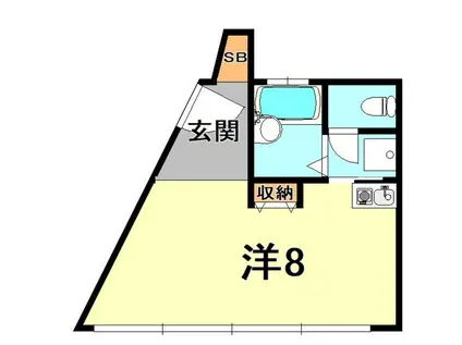 生田電設会館マンション(ワンルーム/2階)の間取り写真