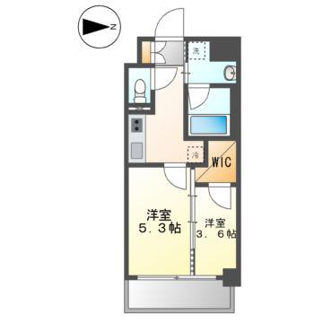 S-RESIDENCE烏森AUREATE(2K/7階)の間取り写真