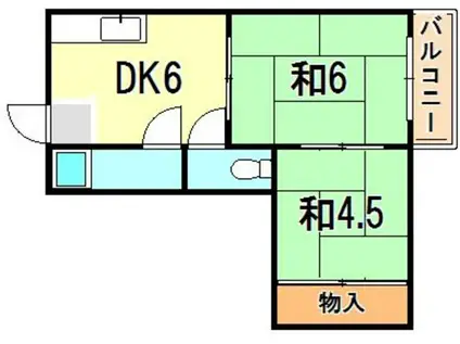氷室ハイツ(2DK/2階)の間取り写真