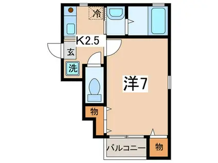 コートアベニュー(1K/2階)の間取り写真