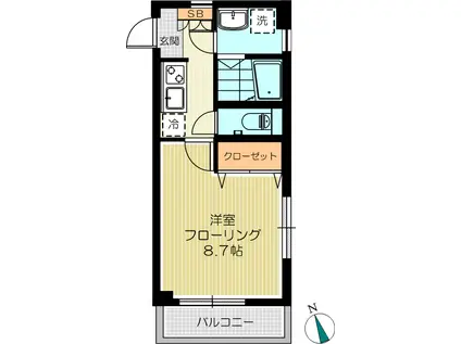小塚ハイム(1K/3階)の間取り写真