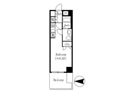 クロスレジデンス清澄白河(ワンルーム/4階)の間取り写真