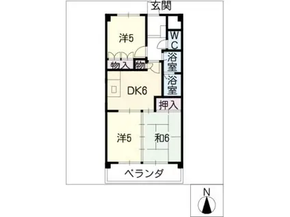 セントラルハイツ中平(3DK/1階)の間取り写真