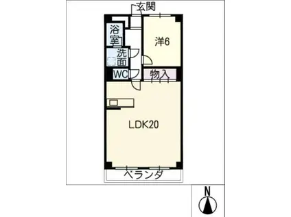ハイツ洲本(1LDK/7階)の間取り写真