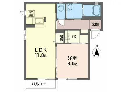 ブランシェコート(1LDK/2階)の間取り写真